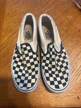 Vans Checkerboard Slip-On Sneakers - Black & White